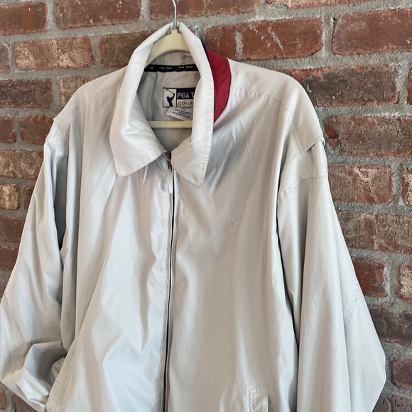 PGA tour tan windbreaker XXL nylon and polyester - Picture 2 of 7